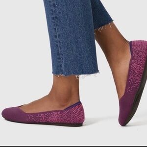 Rothy's Fig Python Round Toe Flats Size 8